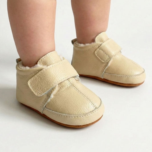 Papuci de interior îmblăniți din piele naturala ”Cozy Steps”