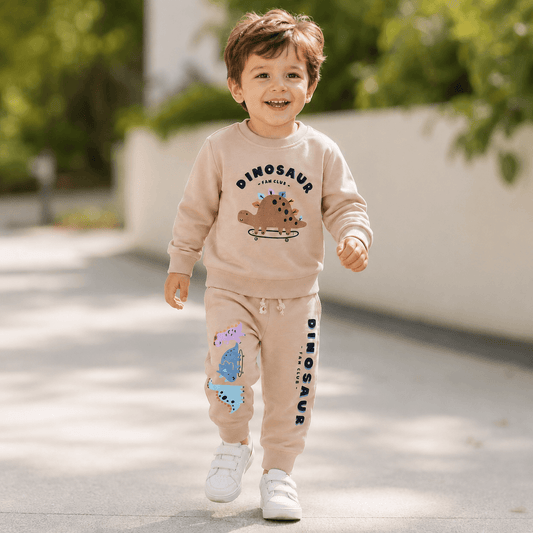 Compleu băieți din bumbac cu dino – casual confortabil | Dino Fan Club