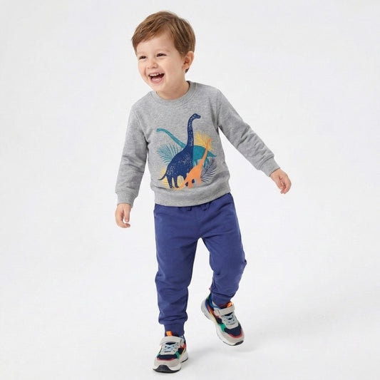 Compleu din bumbac Grey Dino Explorer