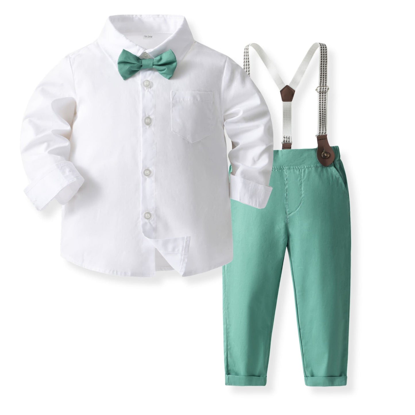 Costum elegant băieți verde mentă – perfect pentru primăvară-vară | Kidohug Tiny Fresh