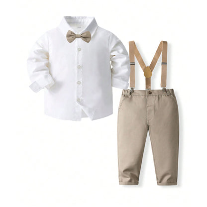 Costum elegant băieți bej – stil clasic pentru botez | Sand Classic