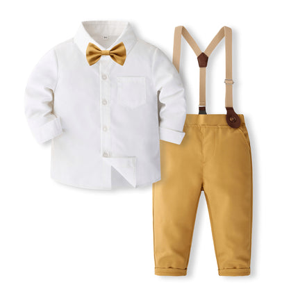 Costum elegant băieți galben muștar – stil modern | Honey Style