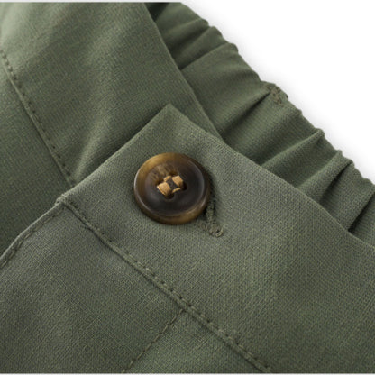 Costum elegant băieți 4 piese verde olive – look natural premium | Olive Charm