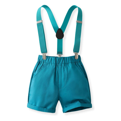 Costum elegant băieți pentru vară, turcoaz – set elegant lejer | Little Tropic