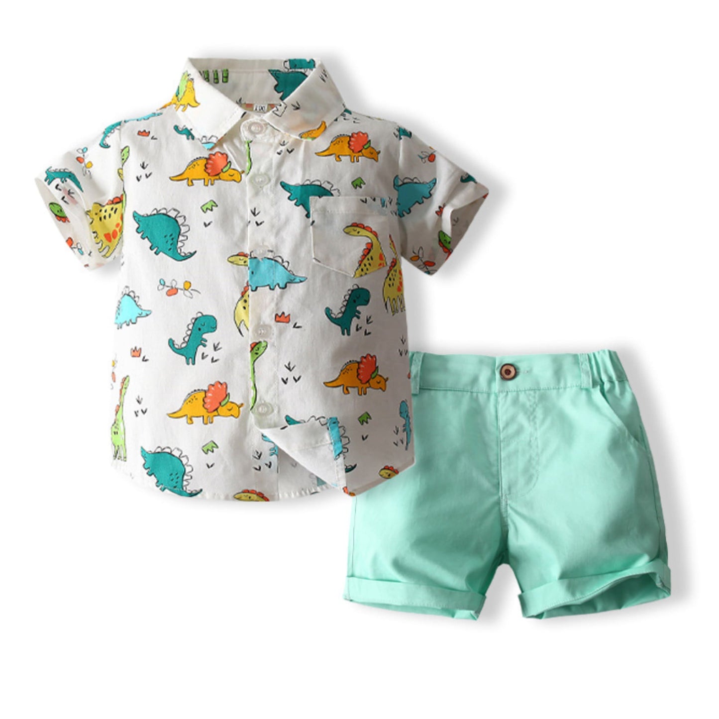 Costum băieți vară cu imprimeu – stil casual elegant | Dino Breeze