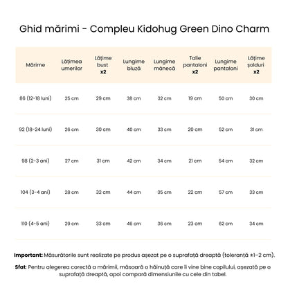 Compleu din bumbac Green Dino Charm