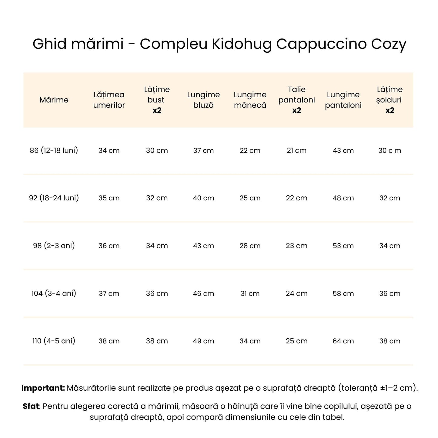 Compleu gros din bumbac Cappuccino Cozy