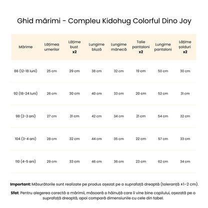 Compleu din bumbac Colorful Dino Joy