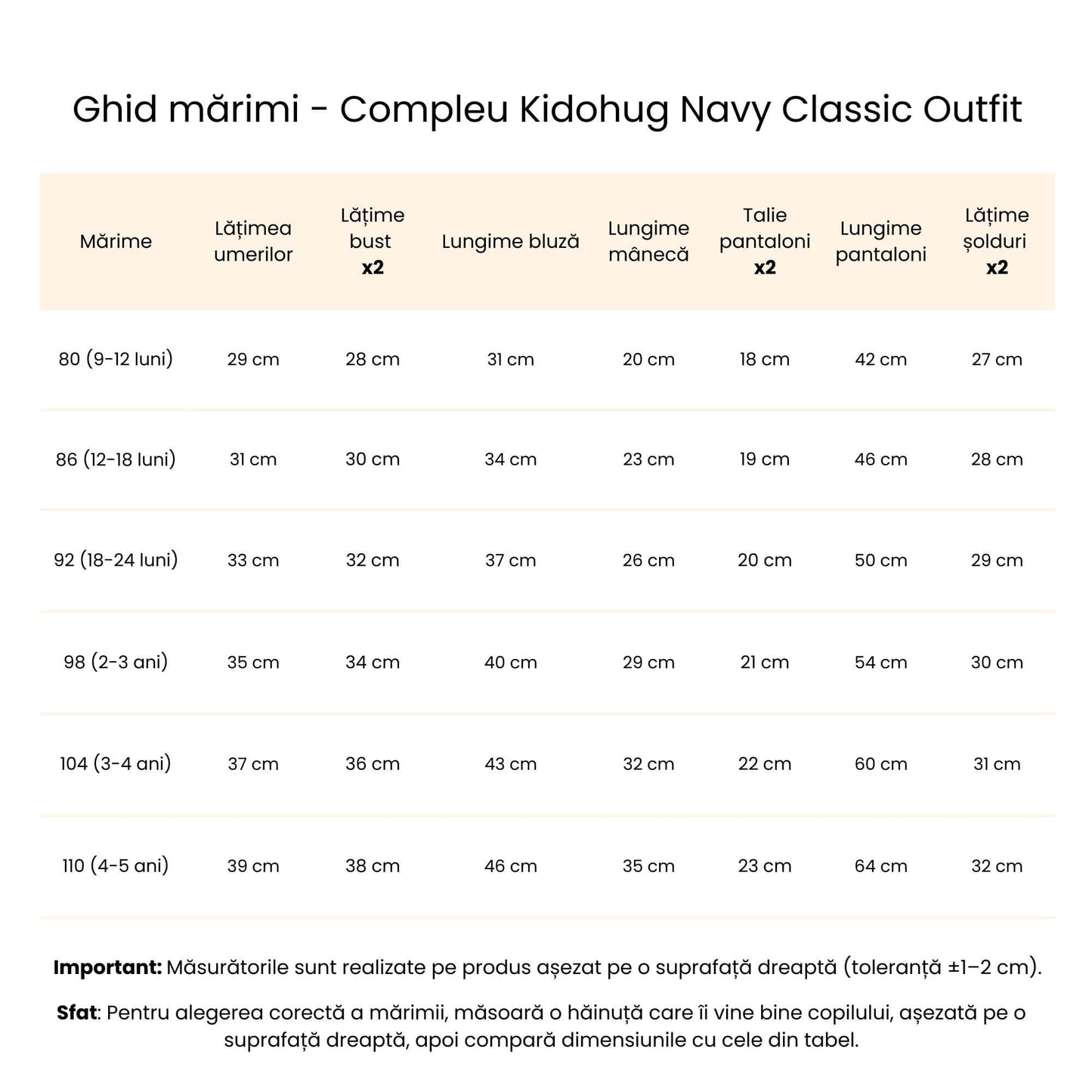 Compleu din bumbac Navy Classic Outfit