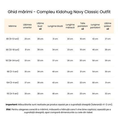 Compleu din bumbac Navy Classic Outfit