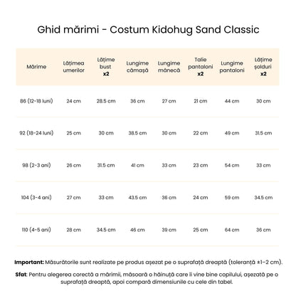 Costum elegant băieți bej – stil clasic pentru botez | Sand Classic