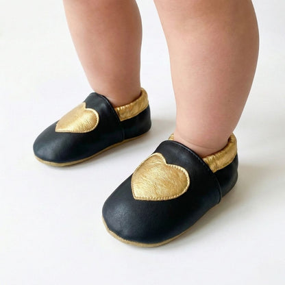 Papuci de interior din piele naturala ”Golden Dream”