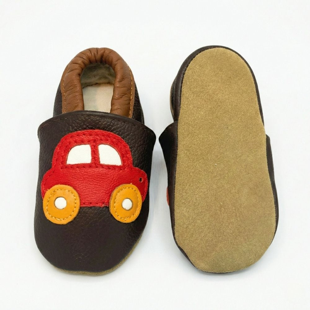 Papuci de interior din piele naturala ”Little Driver”