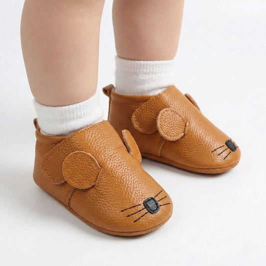 Papuci de interior din piele naturala ”Little Mouse”