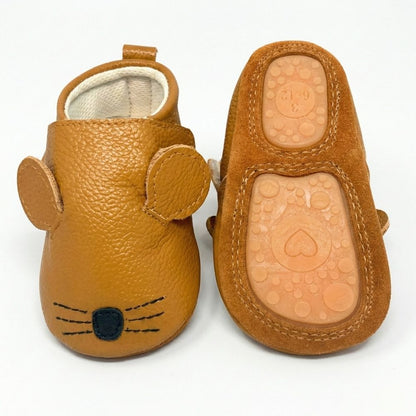 Papuci de interior din piele naturala ”Little Mouse”