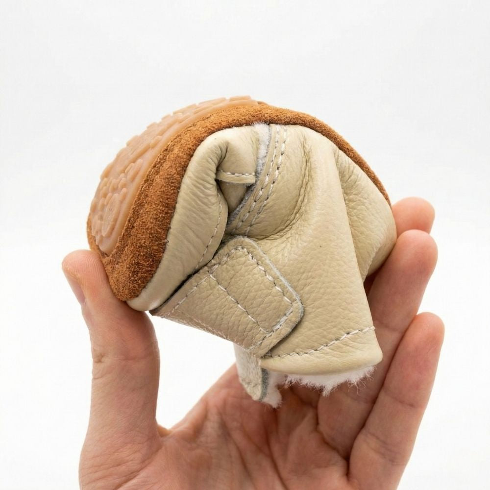 Papuci de interior îmblăniți din piele naturala ”Cozy Steps”