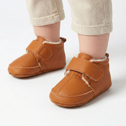 Papuci de interior îmblăniți din piele naturala ”Warm Steps”