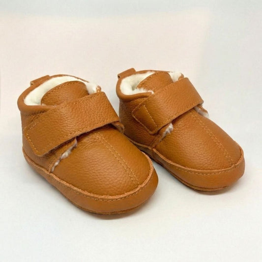 Papuci de interior îmblăniți din piele naturala ”Warm Steps”