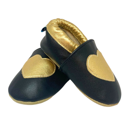 Papuci de interior din piele naturala ”Golden Dream”