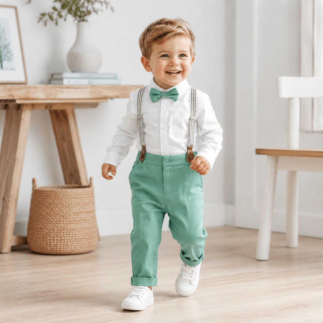 Costum elegant băieți verde mentă – perfect pentru primăvară-vară | Kidohug Tiny Fresh