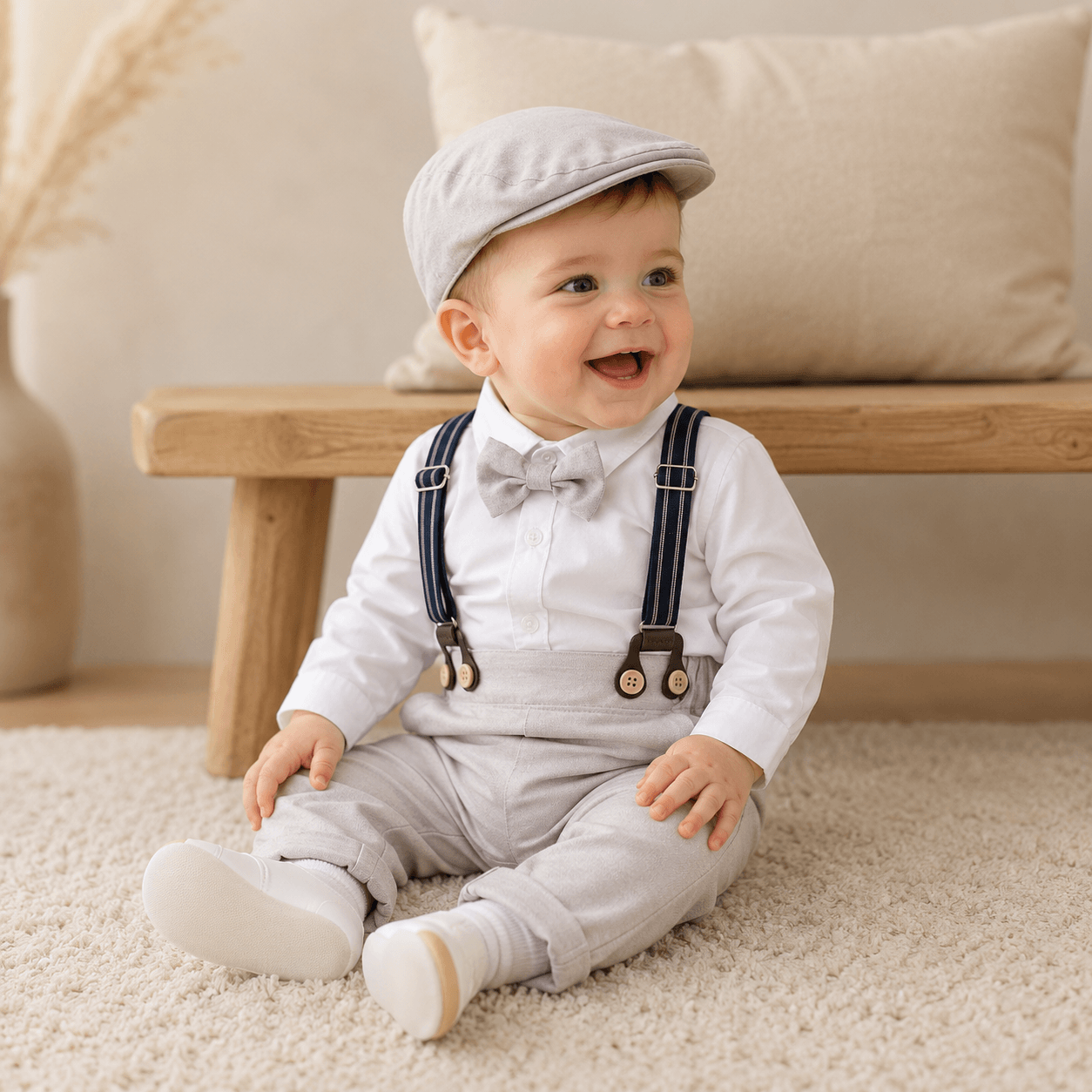 Costum botez băieți cu bretele – stil urban modern | Urban Cool