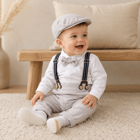 Costum botez băieți cu bretele – stil urban modern | Urban Cool