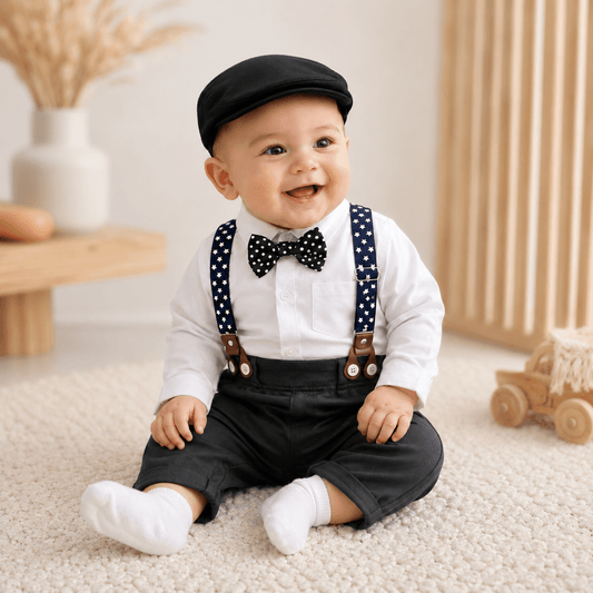 Costum elegant băieți cu papion – ideal pentru botez | Little Star