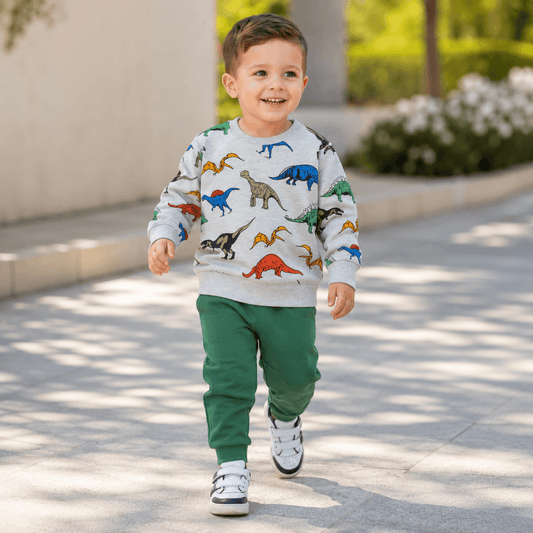 Compleu băieți din bumbac cu dino – stil jucăuș | Jurassic Fun