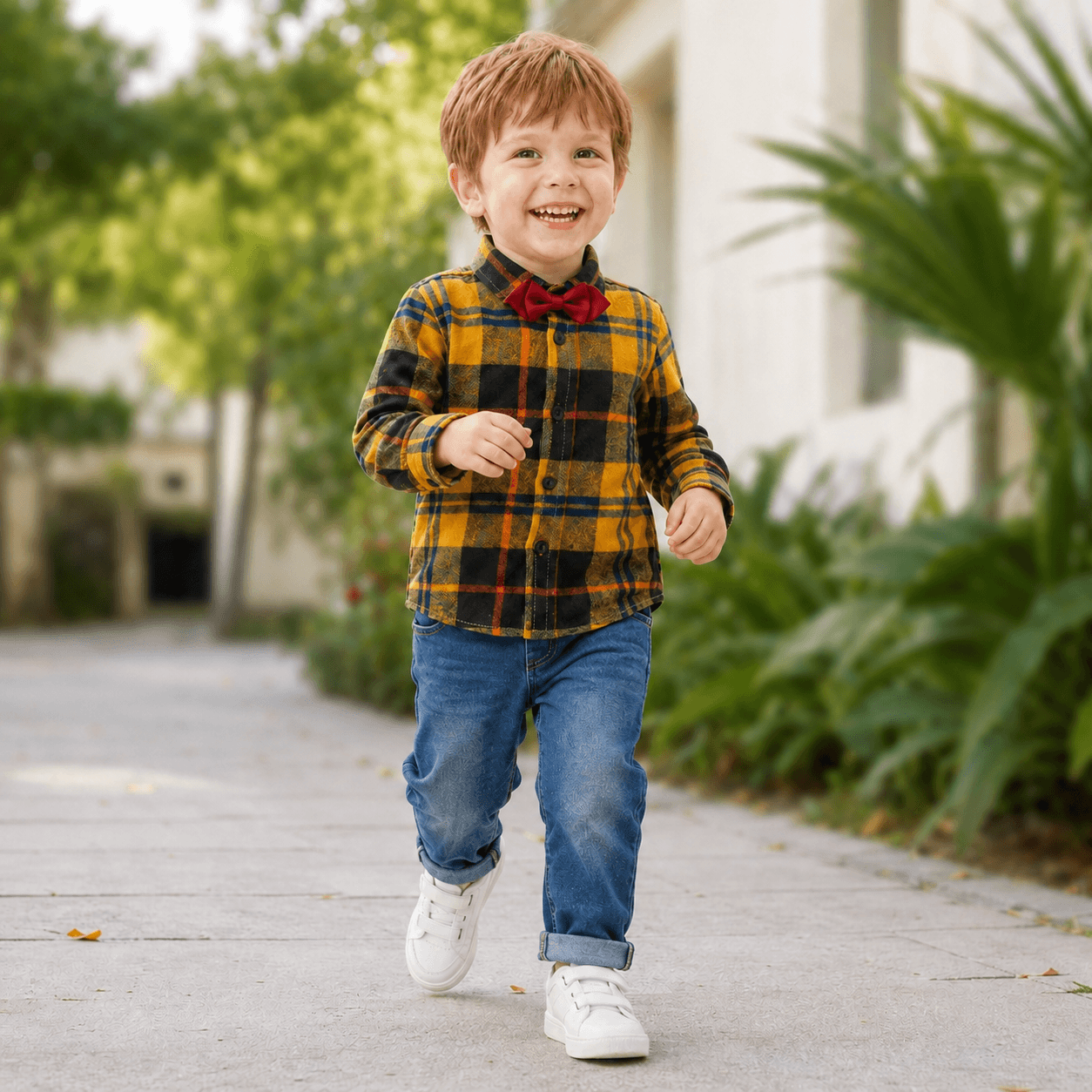 Set băieți cămașă și blugi – stil casual elegant | Little Explorer