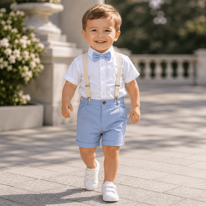 Costum elegant băieți de vară bleu – stil fresh pentru evenimente | Sky Breeze
