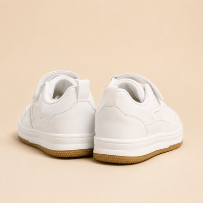 Pantofi copii albi "Classic White" din piele ecologică, cu scai